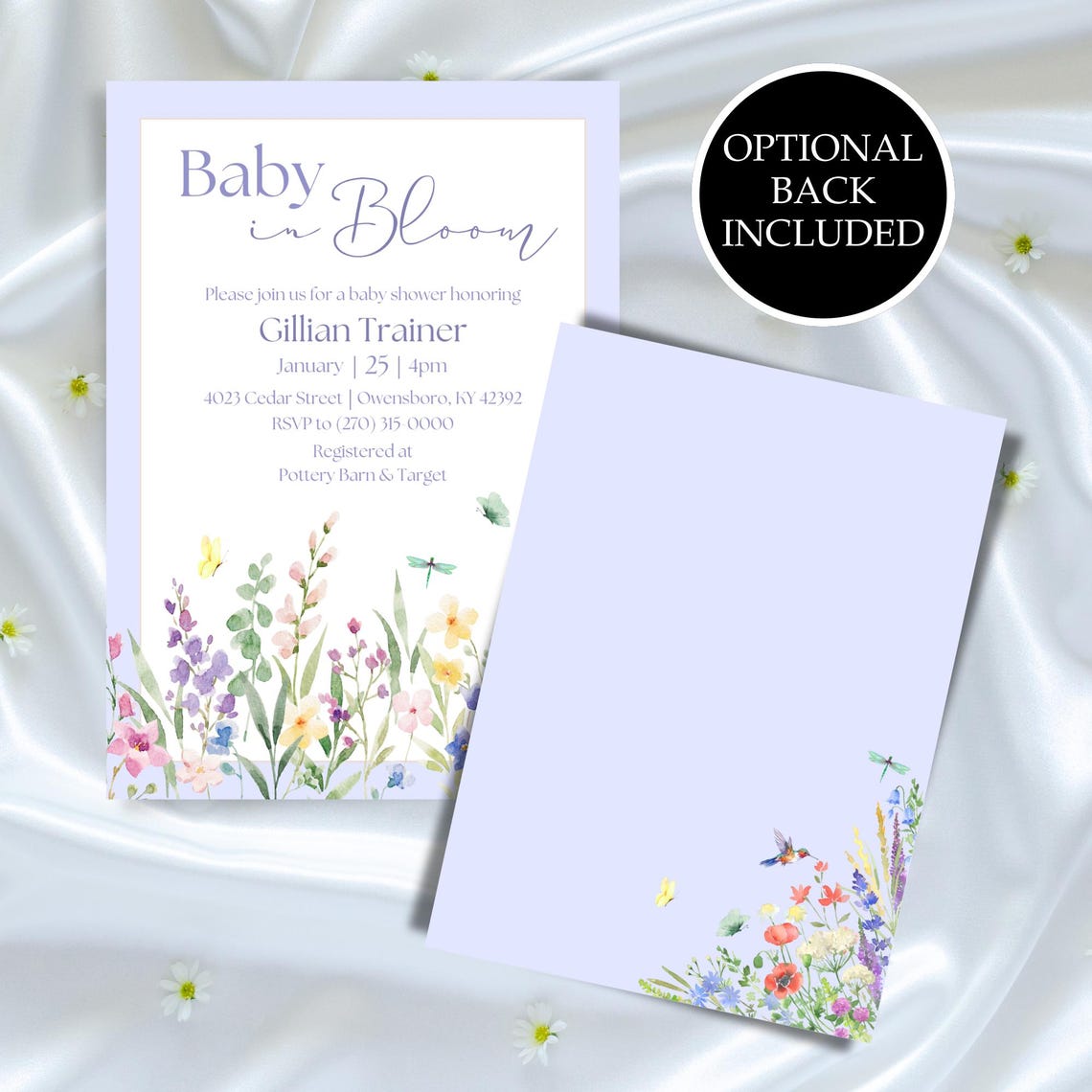 Spring Invitations Bloom Baby in Bloom Baby Shower Invitation Template, Customizable Canva ...