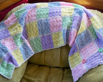 Handmade Crocheted Shawl w/ Pocket - Inv. ID#w02-0912