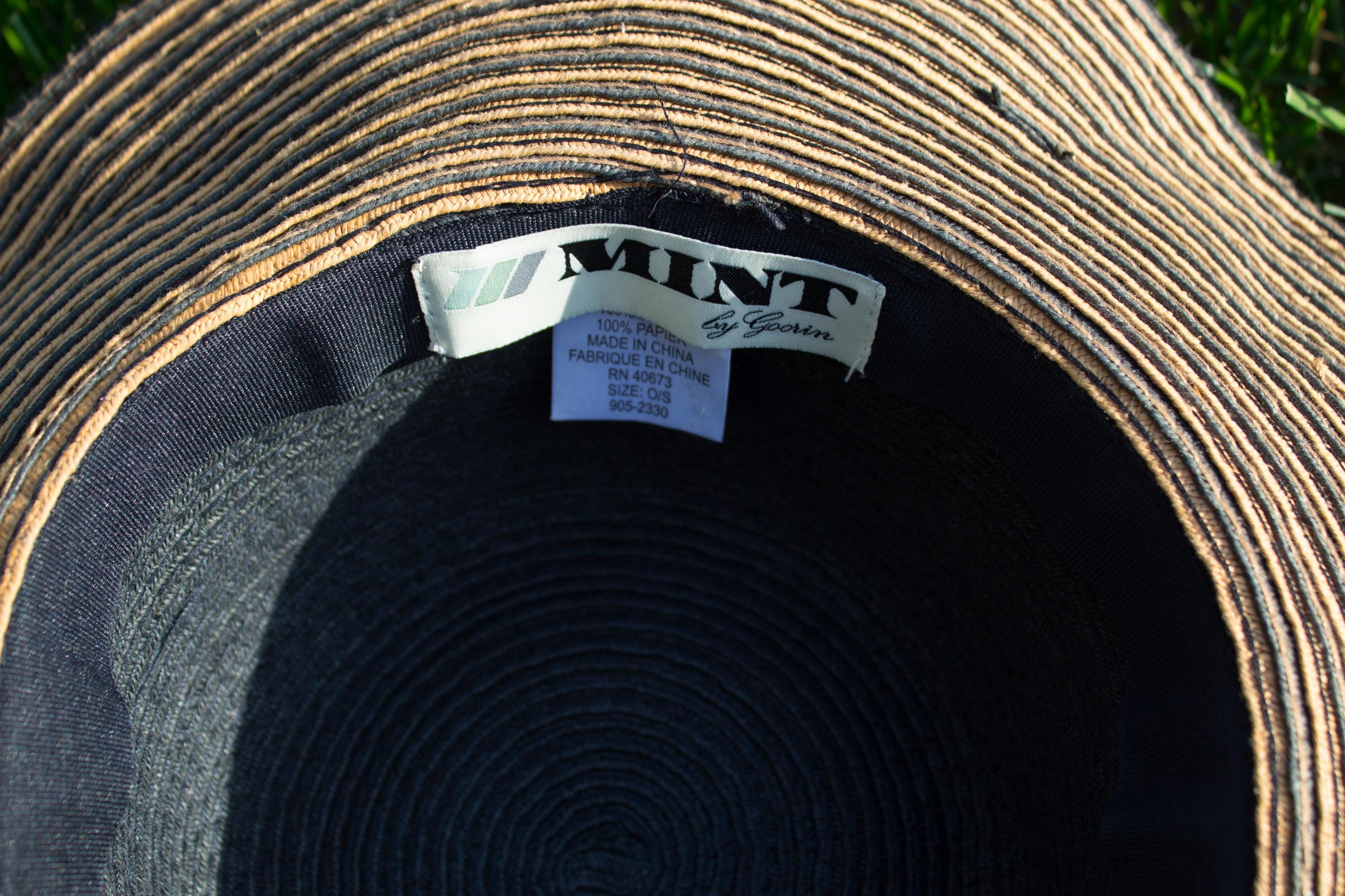 Mint by Goorin | Vintage 90\'s Two Tone Brown Earthy Summer Paper Floppy Sun Hat Women Straw Cloche Sun Hat Summer Church Hat 1920s Vintage  main image 4