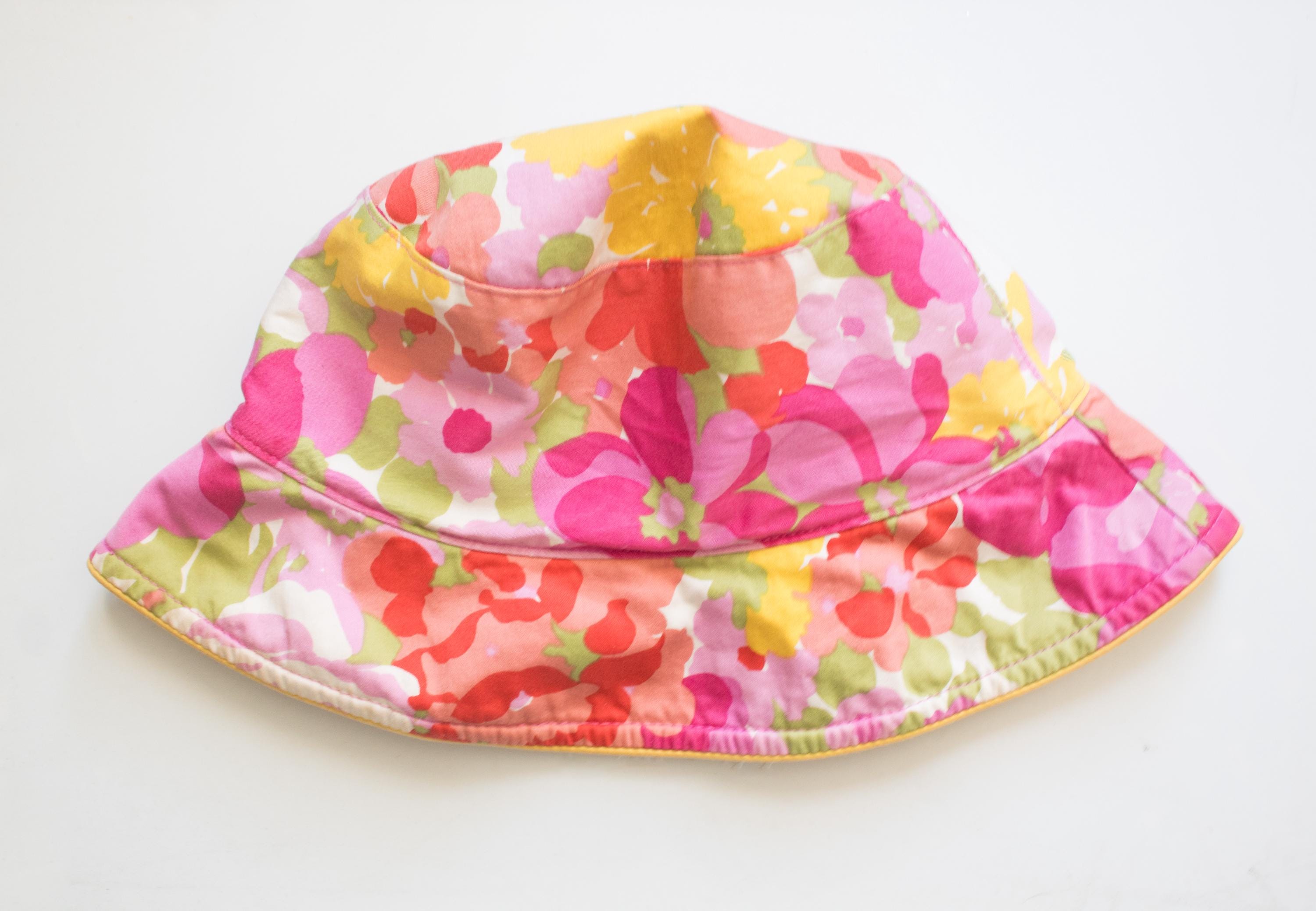 Yellow floral y2k inspired bucket hat short brim Zimmermann Floral linen bucket hat Zimmermann main image 4