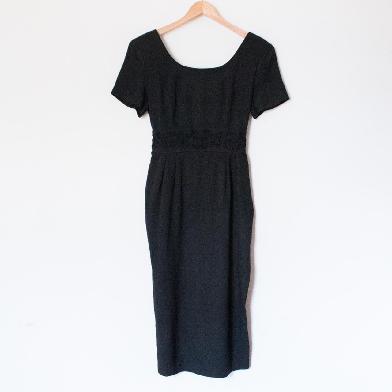 black cocktail dress short sleeve Zapaka Women Black Cocktail Dress A-Line V-Neck Party Dress Lace Tea-Length Dress with Short Sleeves, Black / US20W