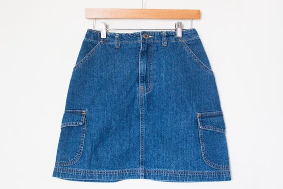 PHD Paul Harris Denim | Vintage 90's Blue Jean Dark Denim Mini Skirt | Size 6, A-Line, Minimalist, Casual / Summer, Spring, Retro, Festival