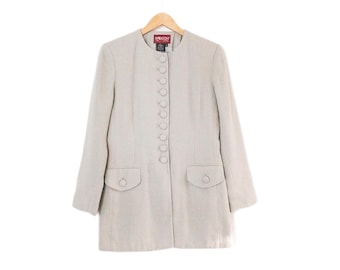 Sasson / Traje de dos piezas estilo años 80/90, blazer y falda color topo para mujer / Talla 4, Clásico, Elegante, Conjunto de falda / Profesional, Iglesia, Discreto