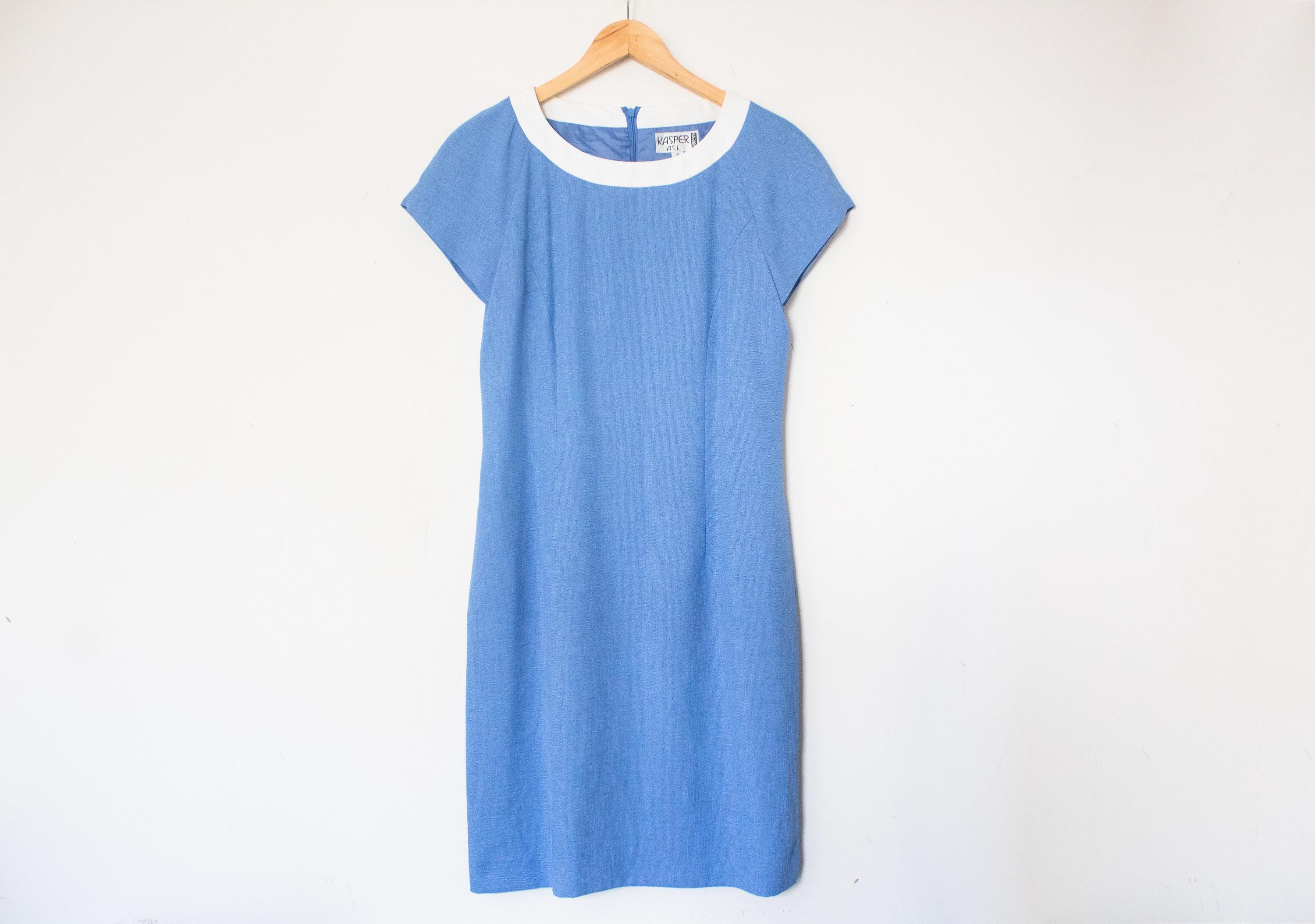kasper blue dress Jewel Neck Sheath Dress
