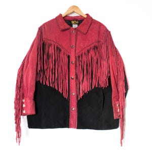 Bob Mackie | Vintage 80’s/90’s Rust Red & Black Fringe Cowgirl Jacket | Size 1X, Country, Western, Rodeo / Southwestern, Boho, Santa Fe