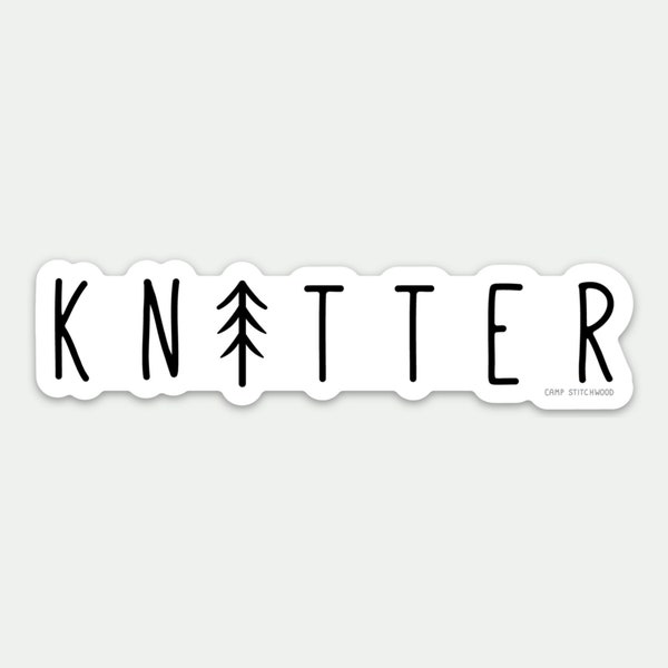 Knitter Sticker, Forest Laptop Sticker, Knitting Sticker, Tree Sticker, Nature Knitting Sticker, Gifts for Knitters (STK-017)