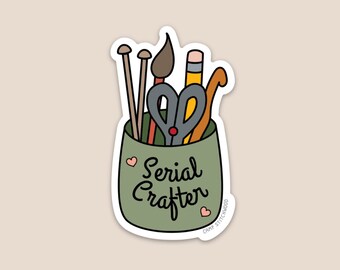 Serial Crafter Sticker: Crafting Vinyl Decal for Laptop, Water Bottle