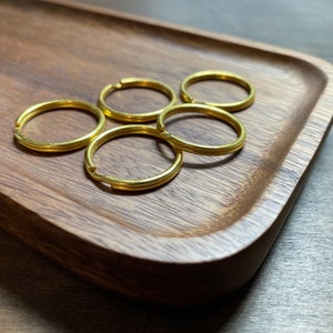 Split Key Ring, Gold Color, 1 inch - Set of 5, Key Chain Ring, Key Fob Ring