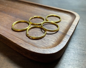 Split Key Ring, Gold Color, 1 inch - Set of 5, Key Chain Ring, Key Fob Ring