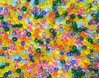 Glass Seed Bead Mix, Colorful Mixed Beads, Size 6/0, 20g, Miyuki and Toho Beads, Transparent Glass Beads