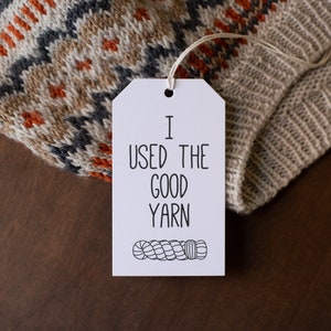 Knitting Gift Tag, Funny Gift Tag, Tag for Knitted Gifts, Snarky Knitting Tag, White Gift Tags with String, Crochet Gift Tag (TGW-002)