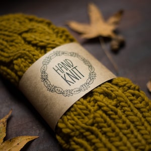 Hand Knit Gift Band: Printable Belly Band Packaging (PDF Download)