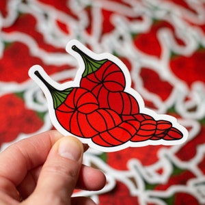 Chili Pepper Yarn Sticker, Garden Sticker, Knitting Sticker, Gifts for Knitters, Crochet Sticker, Vinyl Sticker STK-038 image 1