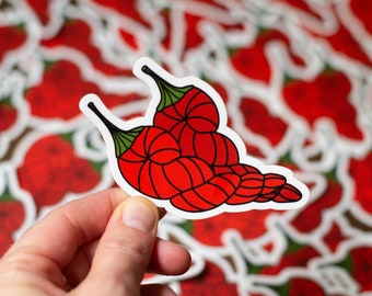 Chili Pepper Yarn Sticker, Garden Sticker, Knitting Sticker, Gifts for Knitters, Crochet Sticker, Vinyl Sticker (STK-038)