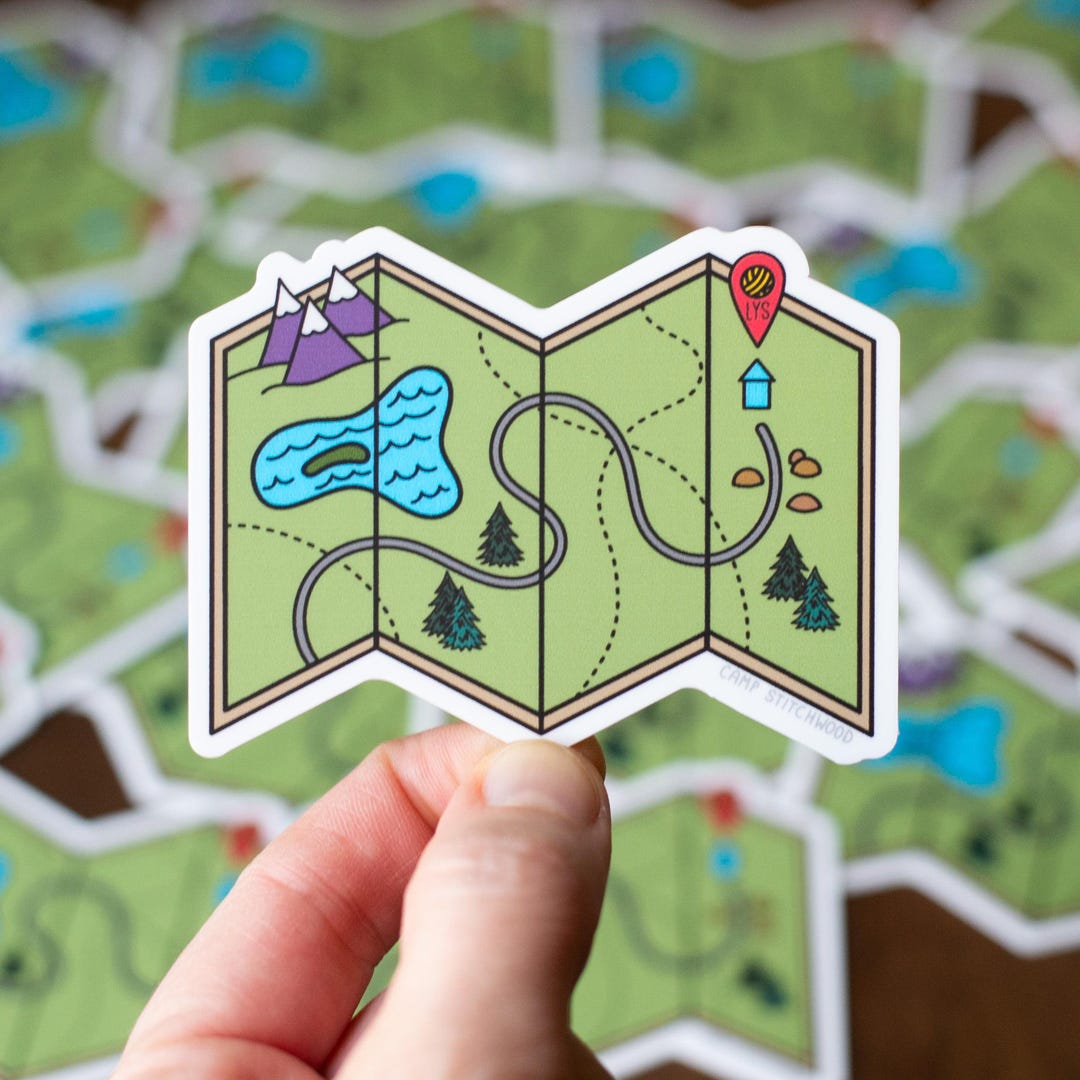 Road Map Sticker: Knitting Crochet Travel Sticker - Etsy