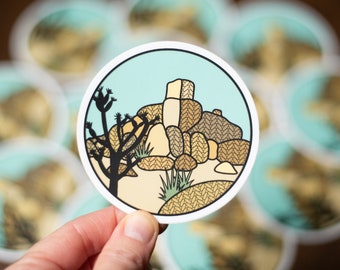 Joshua Tree Sticker - National Park Vinyl Knitting Sticker, Yarn Sticker, Circle Stitches Sticker, Joshua Tree National Park (STK-043)