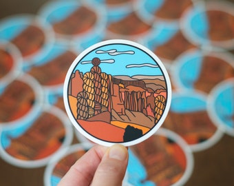 Bryce Canyon National Park Sticker - National Park Vinyl Knitting Sticker, Yarn Sticker, Circle Stitches Sticker (STK-071)