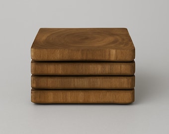 Custom Wood Stained Coasters - Oak