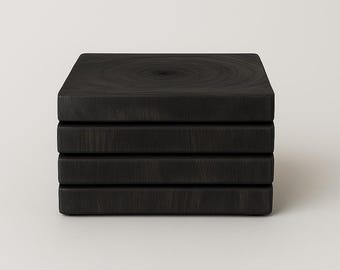 Custom Wood Stained Coasters - Charcoal