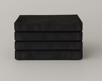 Custom Wood Stained Coasters - Ebony