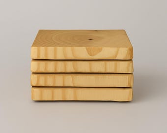 Custom Wood Stained Coasters - Natural