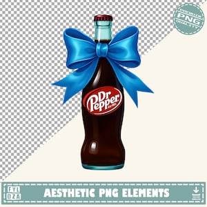 Dr Pepper Pink Bow Coquette Png - Cute Pink Soda Drink Aesthetic Girly Png, Perfect Gift for Dr Pepper Lovers & Soda Enthusiasts