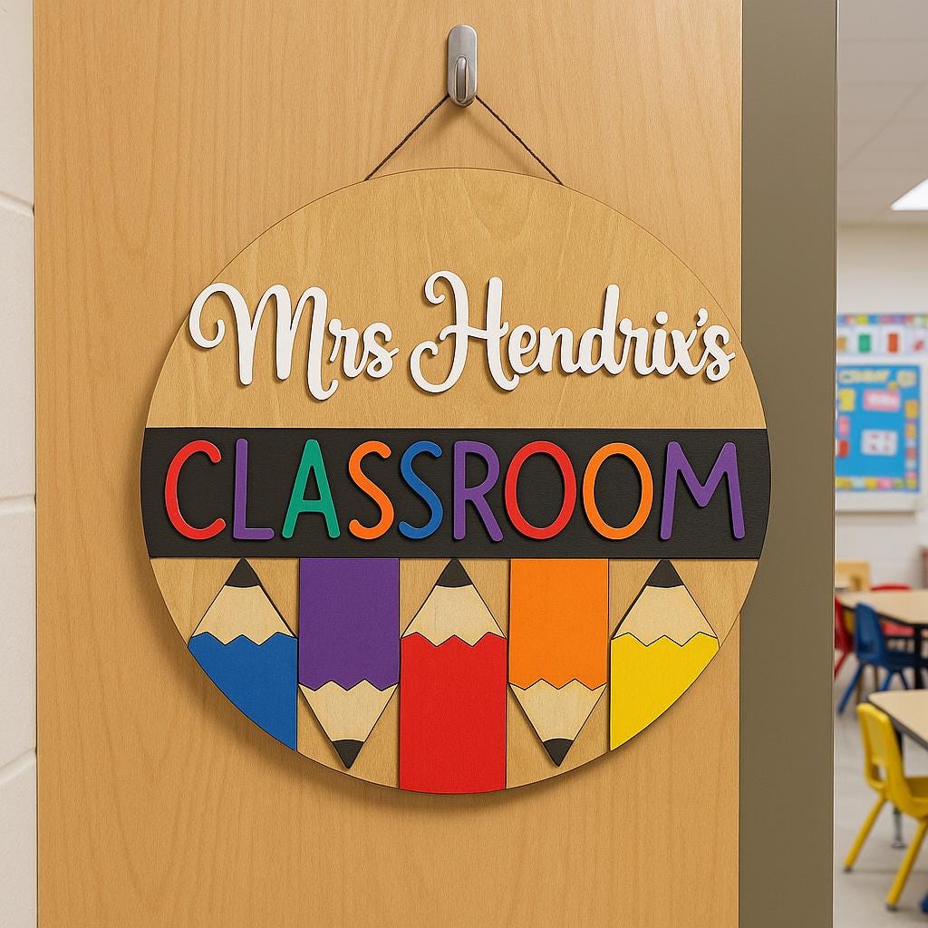 Personalized Teacher Door Sign – Custom Classroom Sign With Colorful ...