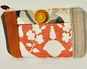 Pouch/Cosmetic Bag/Zippered/Lined Pockets