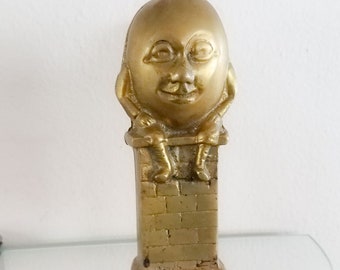 Brass Bank Humpty Dumpty Nursery Rhyme Money Box Piggy Bank Cash Box Egg Shape