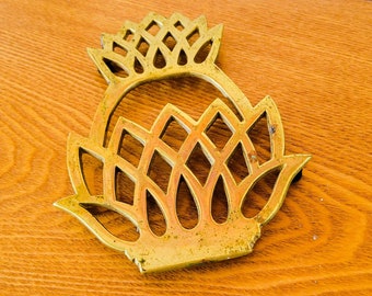 Vintage Pineapple Brass Trivet Virginia Metalcrafters VMC Trivet 1976