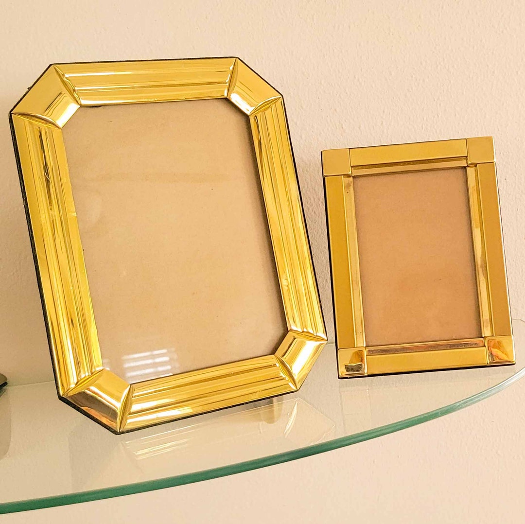 Vintage Metal Picture Frames Gold Metal Contemporary Shiny Etsy