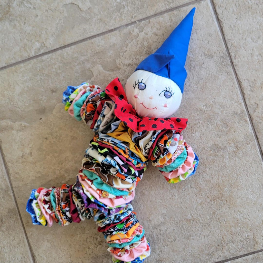 Clown Rag Rope Vintage Yo Yo Clown Rag Doll: 1980s Folk Art Collectible - Etsy