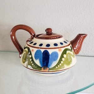 Pottery Teapot Torquay Mottoware Scandy Design Devon England Vintage
