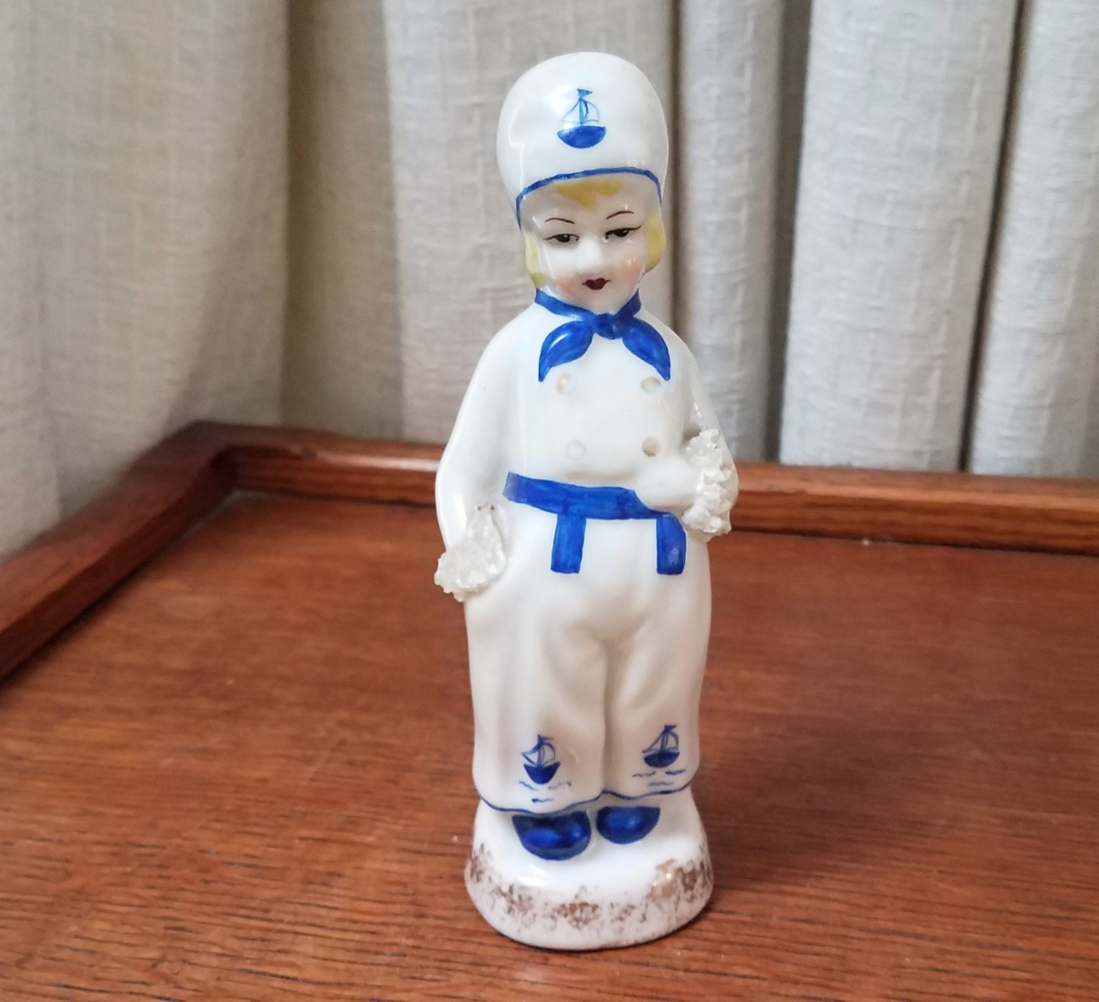 Vintage Dutch Figurine Dutch Boy Blond Hair Sailboats 1950s Etsy
