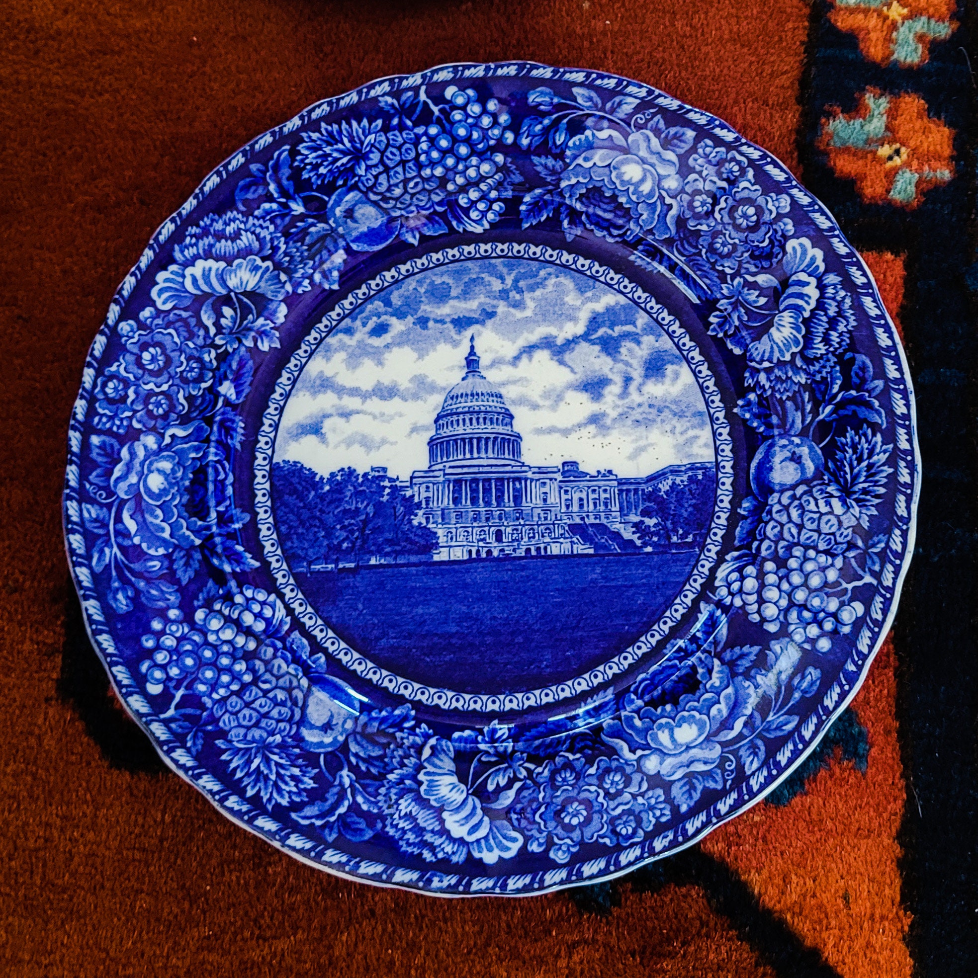  Staffordshireプレート Historical Blue Staffordshire Washington - Etsy