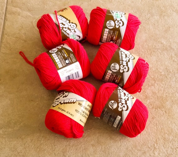 Lily Sugar 'n Cream Cotton Yarn Red Fast Shipping Crochet Knit