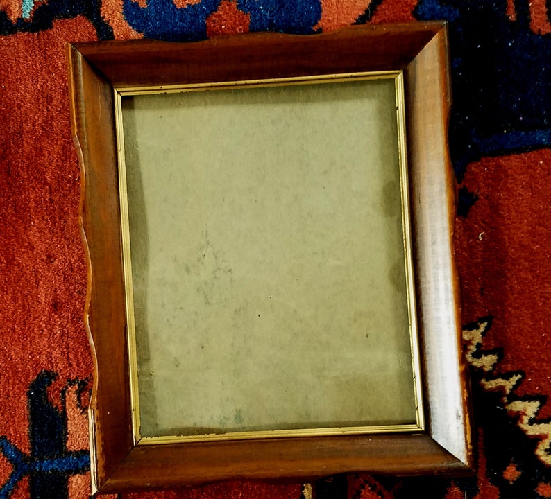 Vintage Walnut Wood Frame Scalloped Edge Wedding Frame 8 x 10 1980s