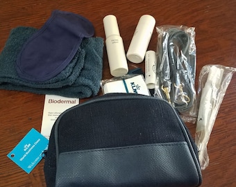 Vintage KLM Airlines Business Class Travel Flight Toiletry Amenity Bag