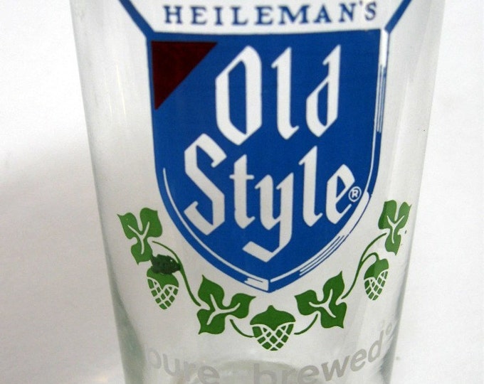 Vintage Heilman Old Style Beer Glass Pure Brewed Lacrosse Wisconsin