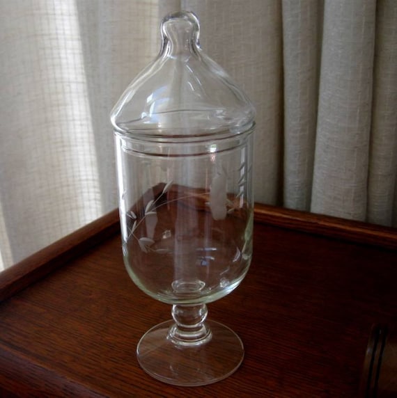 Vintage Candy Dish Princess House Crystal Etched Glass Etsy