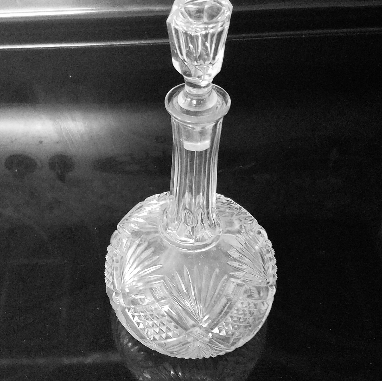 Vintage Glass Decanter Liquor Decanter Diamond Criss Cross Etsy