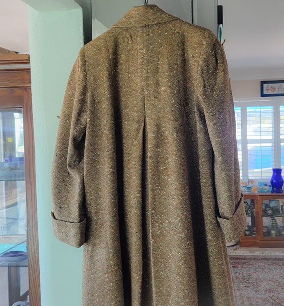 1940s Rare Ricemor Tweed Swing Coat Wool Brown Wh… - image 2