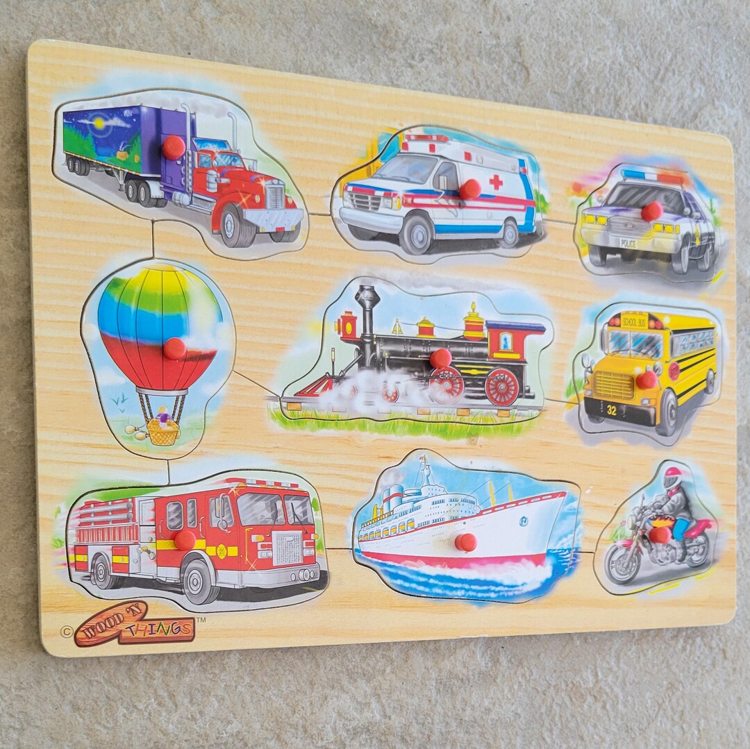 Vintage Kids Wooden Puzzle Wood N Things Puzzle Childrens Peg Etsy