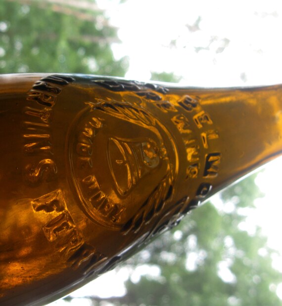 Vintage Amber Beer Bottle Belmont Brewing Company Martins Etsy