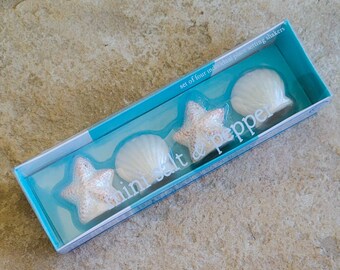 Seashells Salt and Pepper Set Beachcomber Starfish Shell Minis