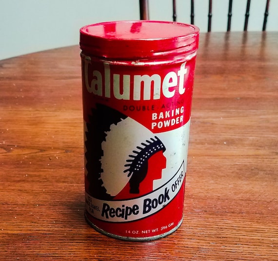 Vintage Calumet Baking Powder Tin Advertising Native American
