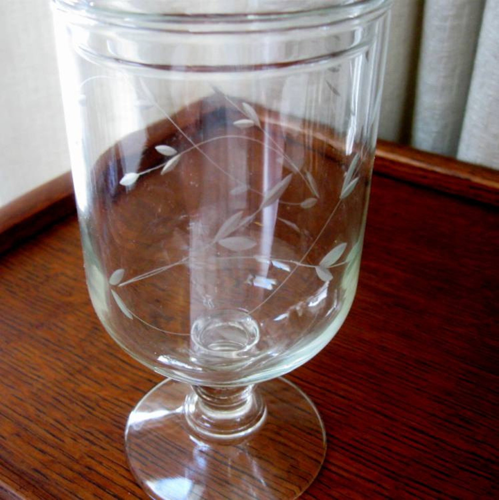 Vintage Candy Dish Princess House Crystal Etched Glass Etsy