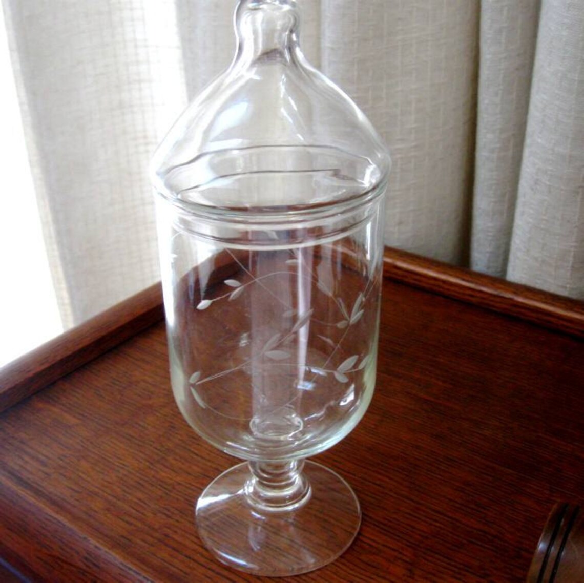 Vintage Candy Dish Princess House Crystal Etched Glass Etsy