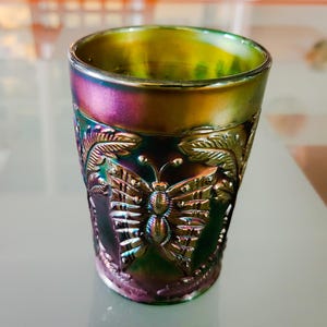 Fenton Butterfly Carnival Glass - Etsy