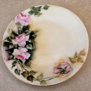 Vintage Limoges Roses Plate: Bawo & Dotter Hand-Painted Porcelain